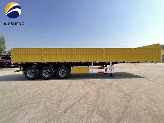 Tipo de cerco Semirremolque de lecho plano con tablero lateral de caída pared lateral y suspensión de bolsas de aire