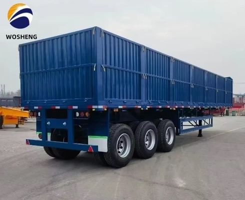 Tipo de cerco Semirremolque de lecho plano con tablero lateral de caída pared lateral y suspensión de bolsas de aire
