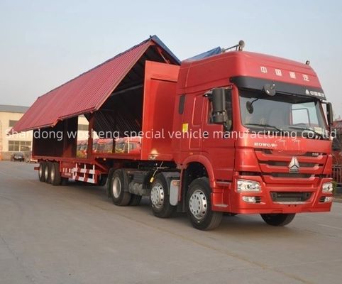 Wosheng 3 Eje 30/40ton Logística Van Semi remolque con la caja de Wingvan volador