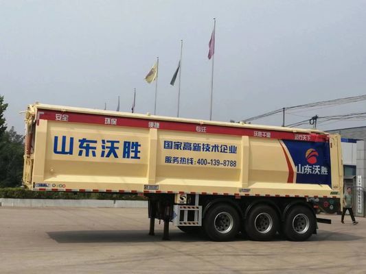 Semiremolque trasero con descarga automática por cinturón de rastreo y carga útil máxima de 30-60 toneladas