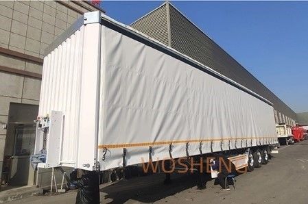 Wosheng 3 Ejes 40ft 45ft Semi remolque lateral de cortina para el transporte versátil y de carga