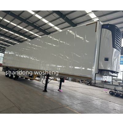 Q345B / T700 Gran viga de acero de 3 ejes furgoneta refrigerada semirremolque para transporte de carga