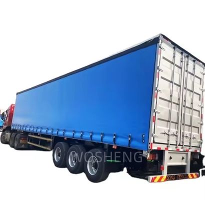 Wosheng 3 Ejes 40ft 45ft PVC impermeable cortina lateral semirremolque para el expreso y la logística