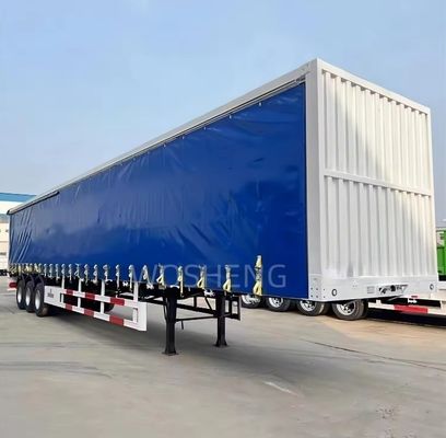Wosheng 3 Ejes 40ft 45ft PVC impermeable cortina lateral semirremolque para el expreso y la logística