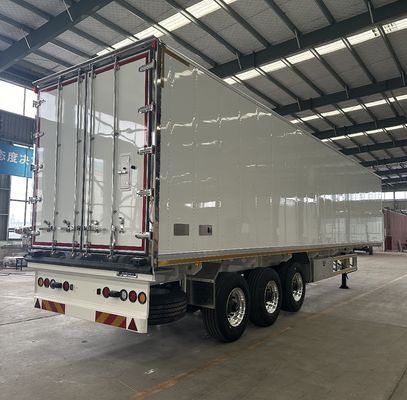 Q345B / T700 Gran viga de acero de 3 ejes furgoneta refrigerada semirremolque para transporte de carga
