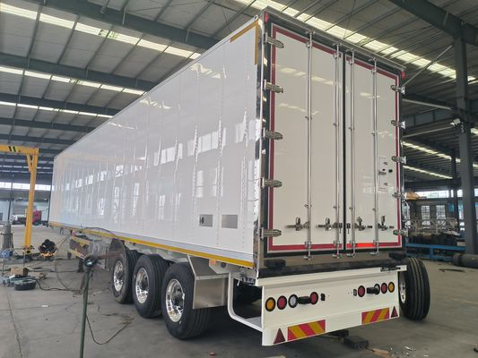Q345B / T700 Gran viga de acero de 3 ejes furgoneta refrigerada semirremolque para transporte de carga
