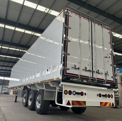 Q345B / T700 Gran viga de acero de 3 ejes furgoneta refrigerada semirremolque para transporte de carga