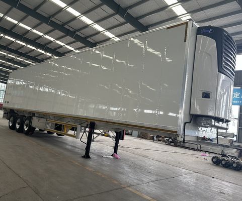 Caja de acero de semirremolque refrigerado de 3 ejes para la refrigeración del transporte de carga