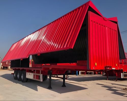 60 toneladas Capacidad 13 metros Diseño especial Van Semi-remolque con Q345B T700 Rim 9.0-22.5
