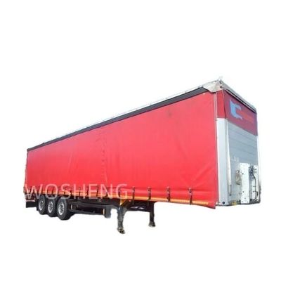 Camión 40-50ton 3 Ejes 40ft 45ft Cortina roja lateral deslizante Semirremolque con lonas de PVC