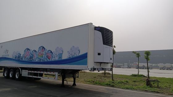 Caja de acero de semirremolque refrigerado de 3 ejes para la refrigeración del transporte de carga