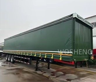 40 pies 45 pies cortina de PVC Sider semi remolque cortina lateral camión deslizante remolques Wosheng