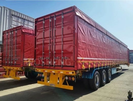 Semi remolque de cortina lateral de eje 3 a medida con sistema de frenos WABCO de doble línea