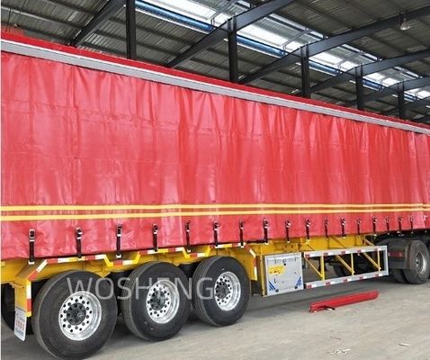 Semi remolque de cortina lateral de eje 3 a medida con sistema de frenos WABCO de doble línea