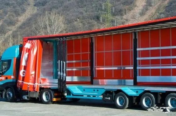 Semi remolque de cortina lateral de eje 3 a medida con sistema de frenos WABCO de doble línea