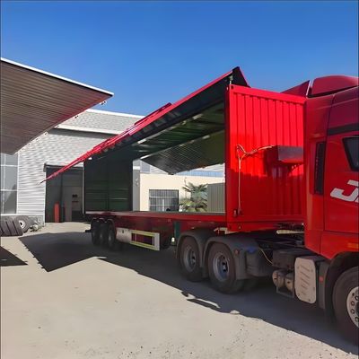 Semirremolque de 9,5-16 m de largo 3 ejes 30-50 toneladas de logística furgoneta de ancho de alas con caja de alas abiertas