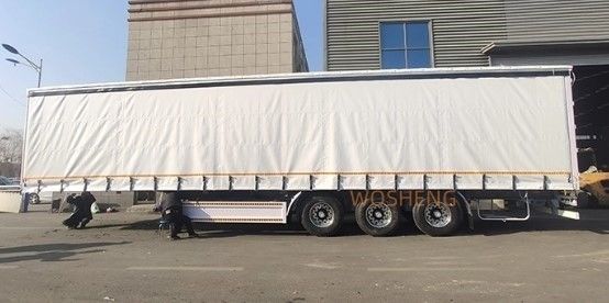 OTTC 3 Ejes 40ft 45ft Cortina Blanca Camión Deslizante lateral Semirremolque para el mercado ruso