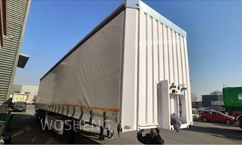 OTTC 3 Ejes 40ft 45ft Cortina Blanca Camión Deslizante lateral Semirremolque para el mercado ruso