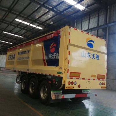 Transporte de mercancías camión de descarga semi-remolque con piso en vivo de rastreador carga útil máxima 60000kgs