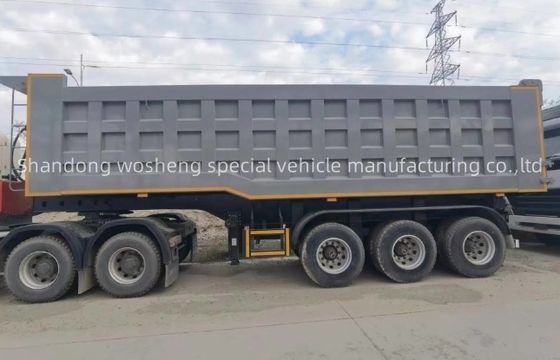 Semiremolque de descarga hidráulica trasera de 3 ejes personalizable para el transporte de grano de piedra arenisca