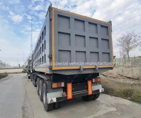 Semiremolque de descarga hidráulica trasera de 3 ejes personalizable para el transporte de grano de piedra arenisca