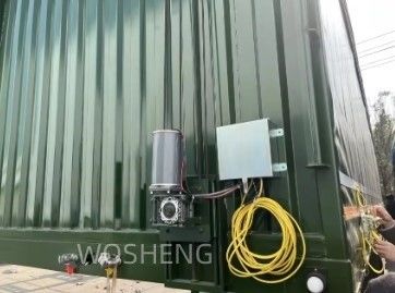 Semi-remolque Wosheng Durable 3 Ejes Verde 40ft 45ft PVC Cortina Lado del camión de entrega