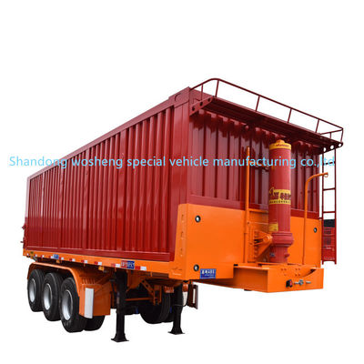 Semi-remolque Wosheng 3 ejes hidráulico trasero tirador de baja de acero tirador camión remolque 9800x2500x3500mm