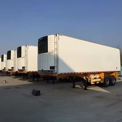 Q345B T700 Material de carga pesada 45FT Semi remolque de furgoneta refrigerada con unidad de potencia Reefer