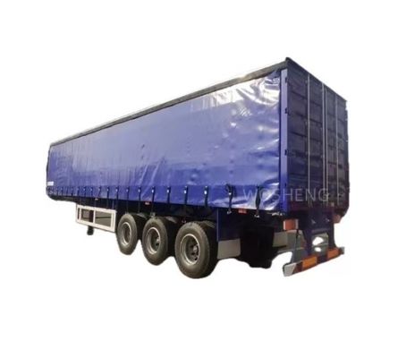 WABCO-ABS Frenado Equipado con 3 Ejes 40ft 45ft Blue Curtain Side Semi Trailer por Wosheng