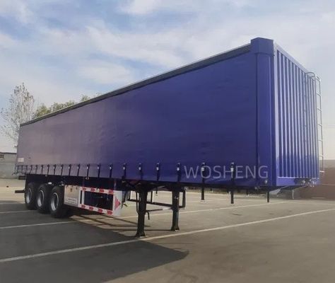 WABCO-ABS Frenado Equipado con 3 Ejes 40ft 45ft Blue Curtain Side Semi Trailer por Wosheng