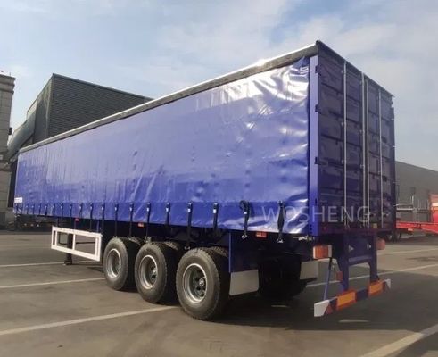 WABCO-ABS Frenado Equipado con 3 Ejes 40ft 45ft Blue Curtain Side Semi Trailer por Wosheng