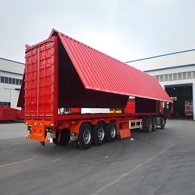 Pneumático 12R22.5 12 unidades Semi-remolque de logística de acero con ancho de alas de apertura