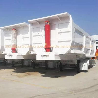 Semi remolque hidráulico trasero de 20-100 toneladas para el transporte de grano de piedra arenisca