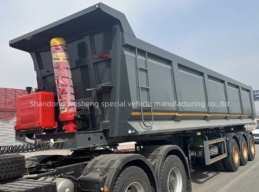 30-100 toneladas de tipo U Semi-remolque hidráulico trasero de descarga con remolque de remolque Semi-remolques de camión