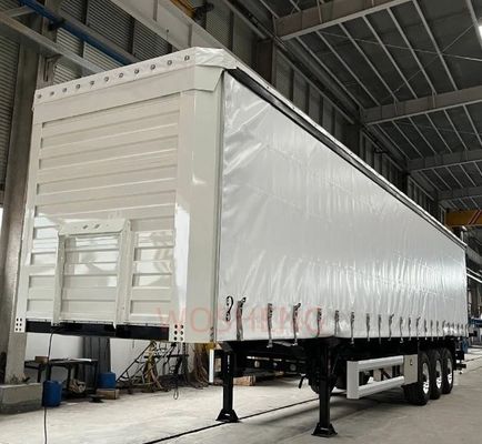 40 toneladas de carga útil máxima caja de carga triaxil cerrada semirremolque con cortina lateral personalizable