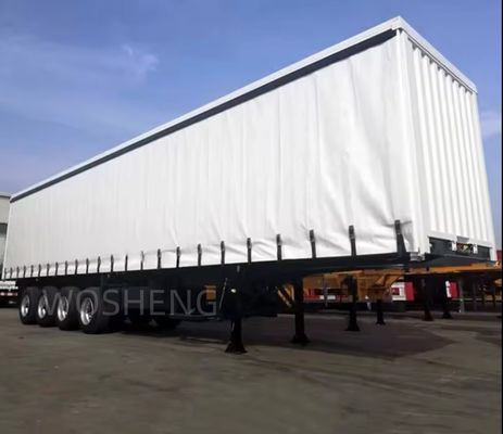 40 toneladas de carga útil máxima caja de carga triaxil cerrada semirremolque con cortina lateral personalizable