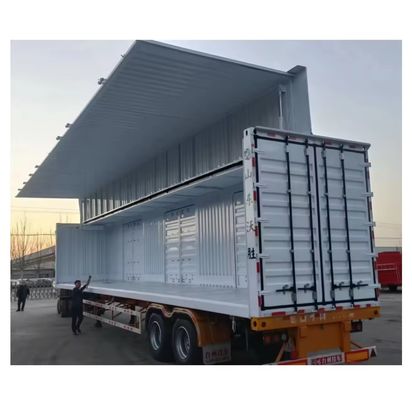 12R22.5 12 unidades Pneumático de furgoneta de pared abierta Semirremolque de doble ala para transporte de carga