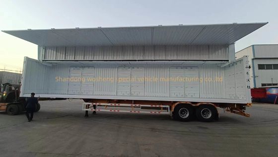 2 3 4ejes Pared lateral hidráulica de ala abierta furgoneta camión semirremolque para carga pesada