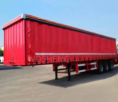 Semi remolque de tela de lonas para transporte de carga pesada de tres ejes de 40 pies y 45 pies