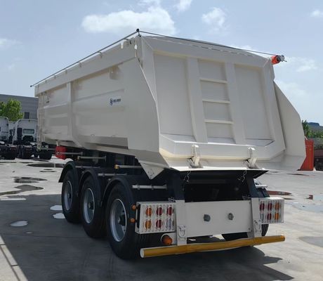Semirremolque de descarga trasera de 40 a 80 toneladas con remolque hidráulico para el transporte de grano de piedra arenisca