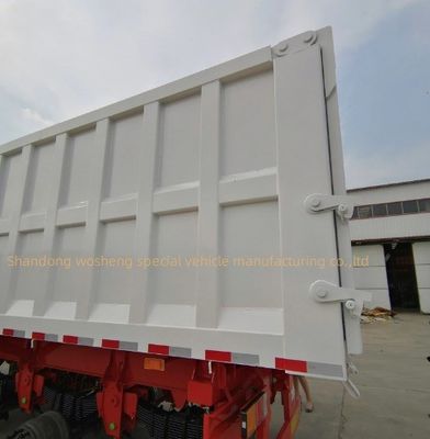 5 ejes de descarga hidráulica trasera del semirremolque de punta con barra principal de acero Q345B / T700