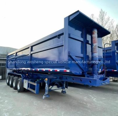 3/4 Ejes Wosheng hidráulico trasero descarga Semi remolque remolque remolque remolque con mejor