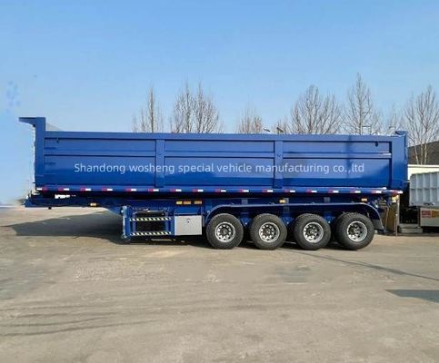 3/4 Ejes Wosheng hidráulico trasero descarga Semi remolque remolque remolque remolque con mejor