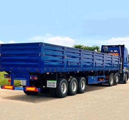 WS Transporte de mercancías de tres ejes Tablero lateral Pared lateral Semiconductor de camión Remolque de carga para camión