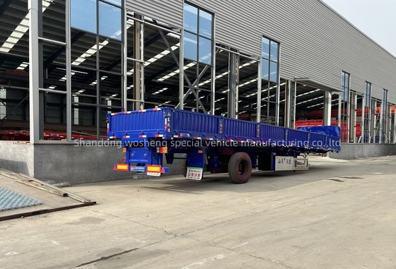 Transporte de camiones de pared lateral con semirremolque de acero de 3 ejes de 13 m con suspensión mecánica