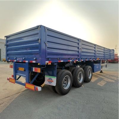 Transporte de camiones de pared lateral con semirremolque de acero de 3 ejes de 13 m con suspensión mecánica