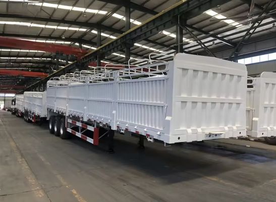 Transporte de camiones de pared lateral con semirremolque de acero de 3 ejes de 13 m con suspensión mecánica