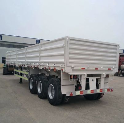 Transporte de camiones de pared lateral con semirremolque de acero de 3 ejes de 13 m con suspensión mecánica