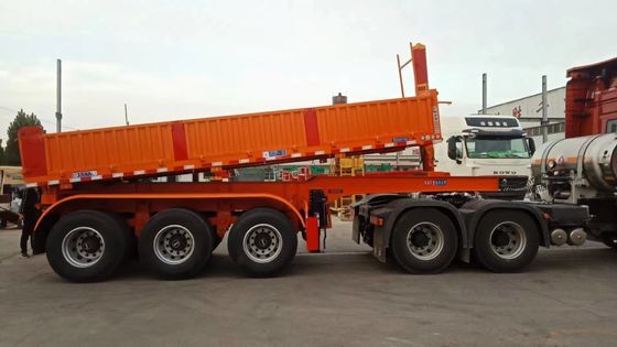 Semiremolque de tipo U de carga pesada de 40 toneladas cúbicas 45 para el transporte de granos de piedra arenisca