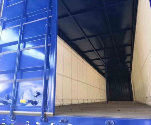 Petición del cliente Contenedor lateral de cortina de 40 pies Semirremolque con eje de acero ODM 3